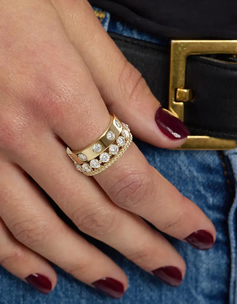 J.HOFFMAN'S Ashley Venice Ring in White CZ