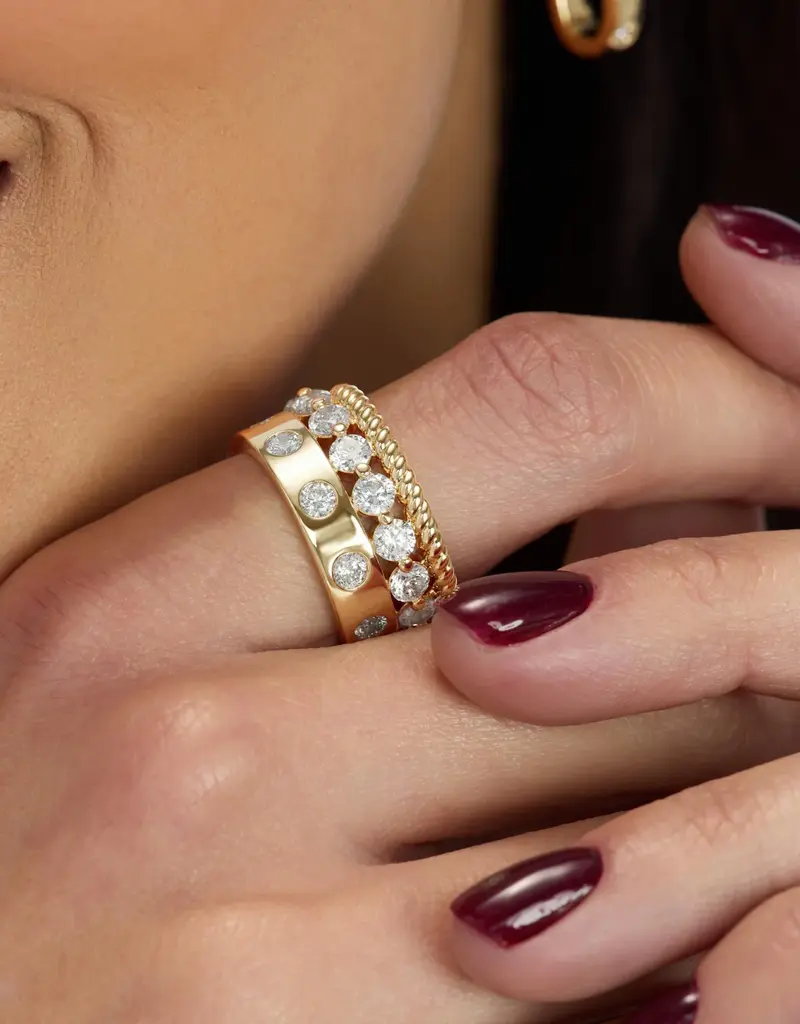J.HOFFMAN'S Ashley Venice Ring in White CZ