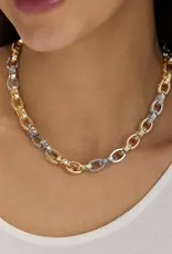 J.HOFFMAN'S Ashley Chain Link Necklace 4mm- White CZ