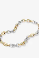 J.HOFFMAN'S Ashley Chain Link Necklace 4mm- White CZ