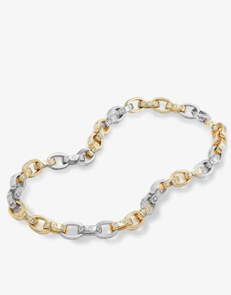 J.HOFFMAN'S Ashley Chain Link Necklace 4mm- White CZ