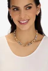 J.HOFFMAN'S Ashley Chain Link Necklace 4mm- White CZ