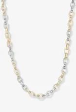 J.HOFFMAN'S Ashley Chain Link Necklace 4mm- White CZ