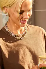 J.HOFFMAN'S Ashley Chain Link Necklace 4mm- White CZ