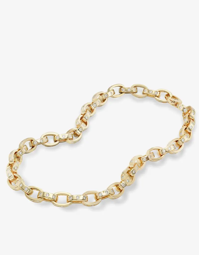 J.HOFFMAN'S Ashley Chain Link Necklace 4mm- White CZ