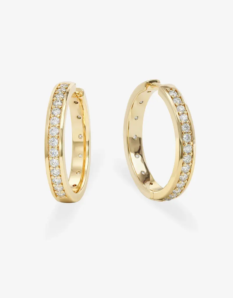 J.HOFFMAN'S Ashley Infinity Reversible Hoops 1" White CZ