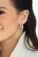 J.HOFFMAN'S Ashley Infinity Reversible Hoops 1" White CZ