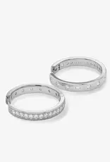 J.HOFFMAN'S Ashley Infinity Reversible Hoops 1" White CZ