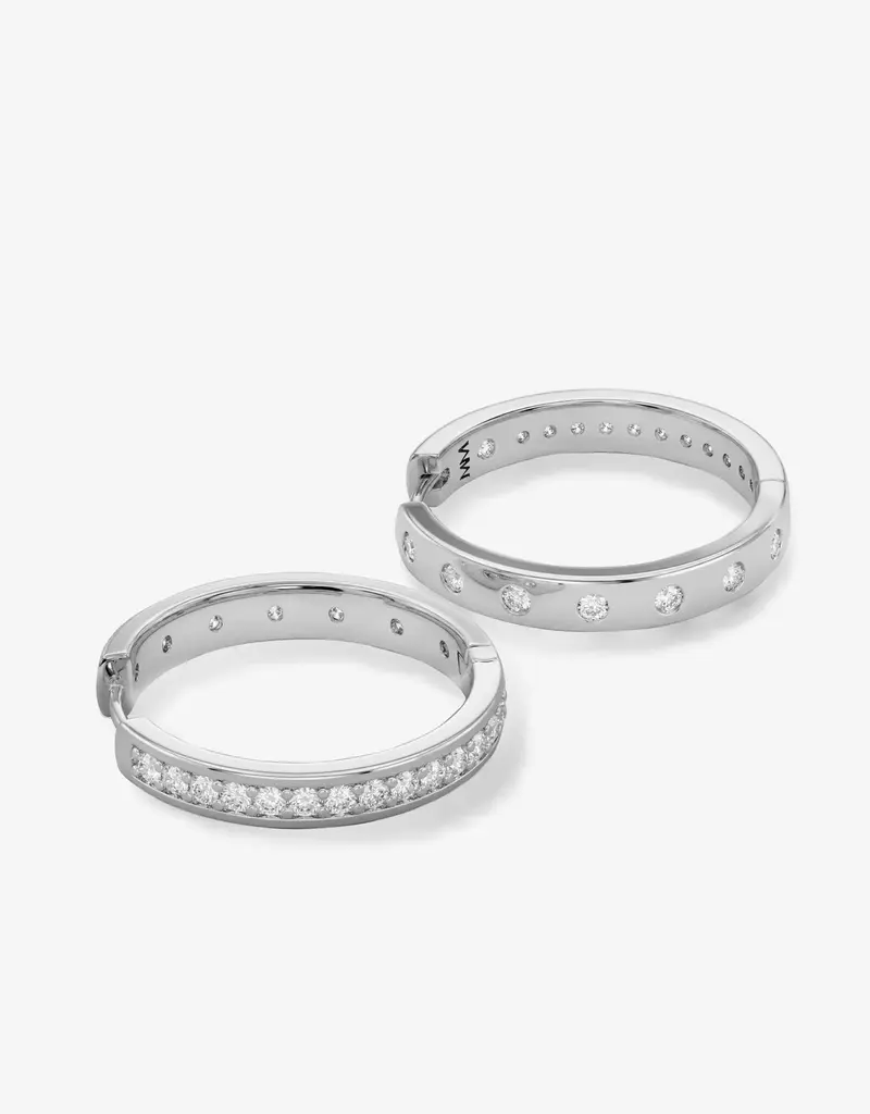 J.HOFFMAN'S Ashley Infinity Reversible Hoops 1" White CZ