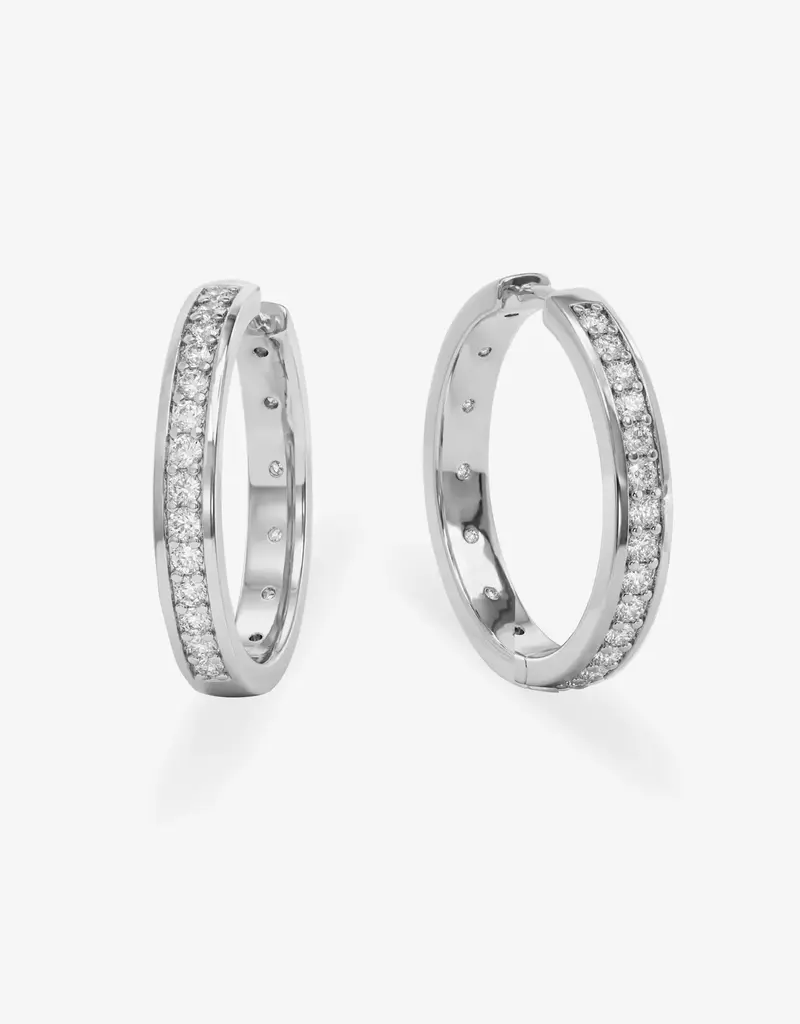 J.HOFFMAN'S Ashley Infinity Reversible Hoops 1" White CZ