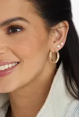 J.HOFFMAN'S Ashley Infinity Reversible Hoops 1" White CZ