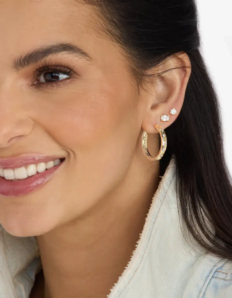 J.HOFFMAN'S Ashley Infinity Reversible Hoops 1" White CZ