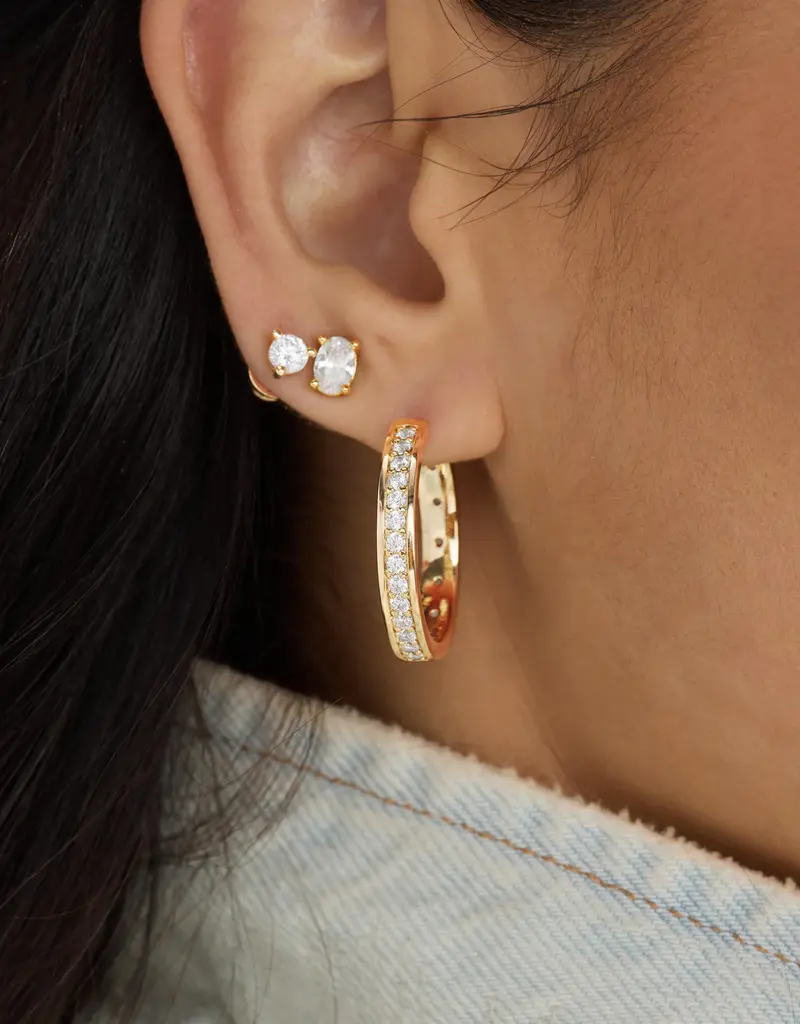 J.HOFFMAN'S Ashley Infinity Reversible Hoops 1" White CZ