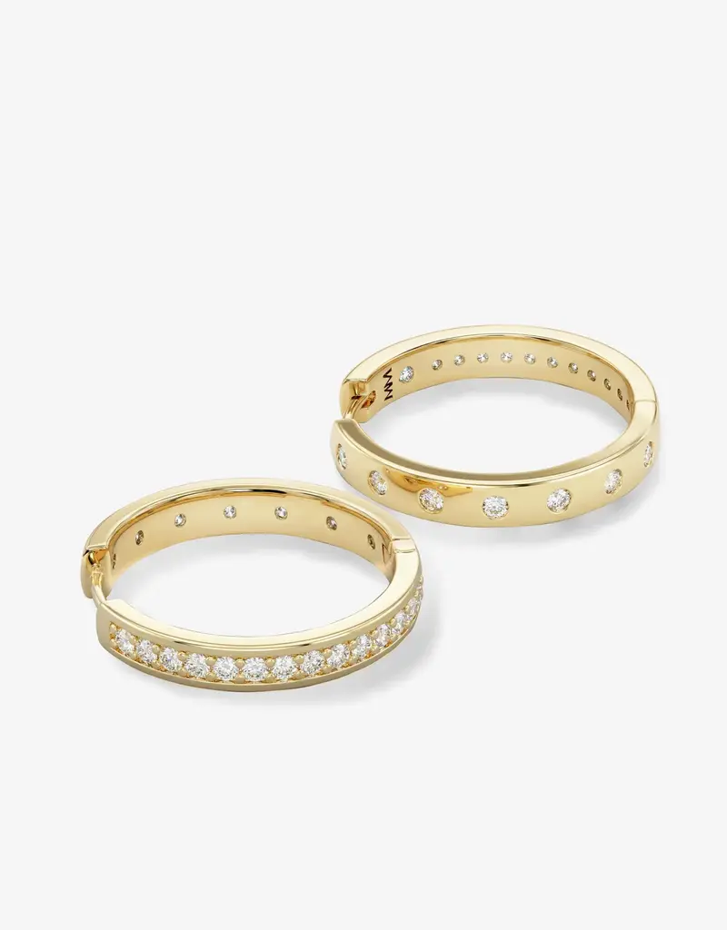 J.HOFFMAN'S Ashley Infinity Reversible Hoops 1" White CZ