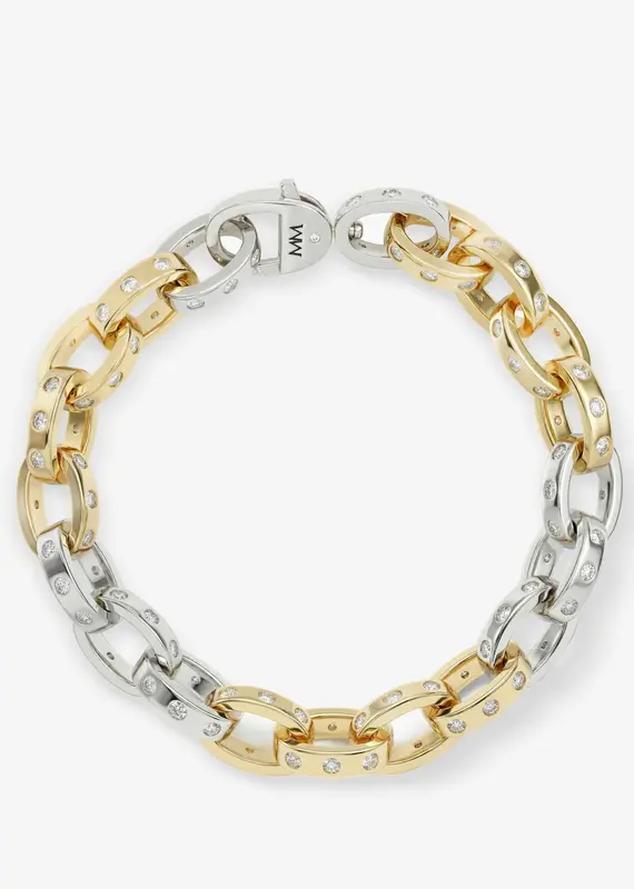J.HOFFMAN'S Ashley Chain Link Bracelet 4mm- White CZ