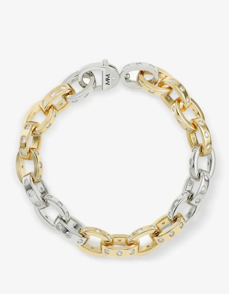 J.HOFFMAN'S Ashley Chain Link Bracelet 4mm- White CZ