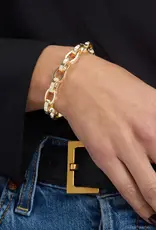 J.HOFFMAN'S Ashley Chain Link Bracelet 4mm- White CZ