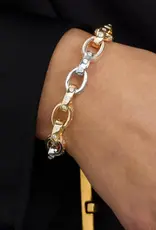 J.HOFFMAN'S Ashley Chain Link Bracelet 4mm- White CZ