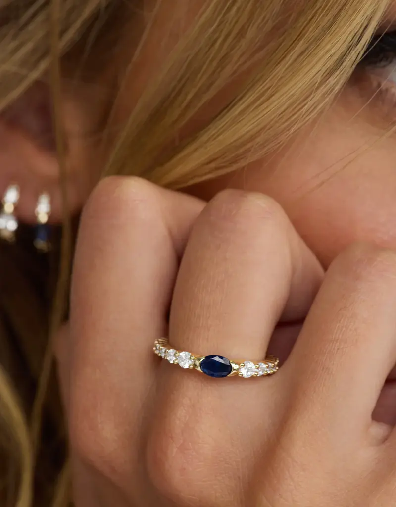 J.HOFFMAN'S Shes So Extra Ring- Blue Sapphire