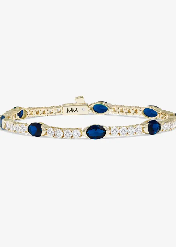 J.HOFFMAN'S Shes So Extra Tennis Bracelet- Blue Sapphire