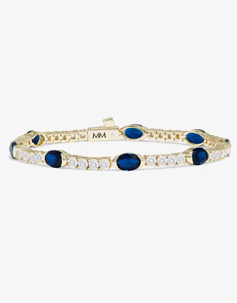 J.HOFFMAN'S Shes So Extra Tennis Bracelet- Blue Sapphire