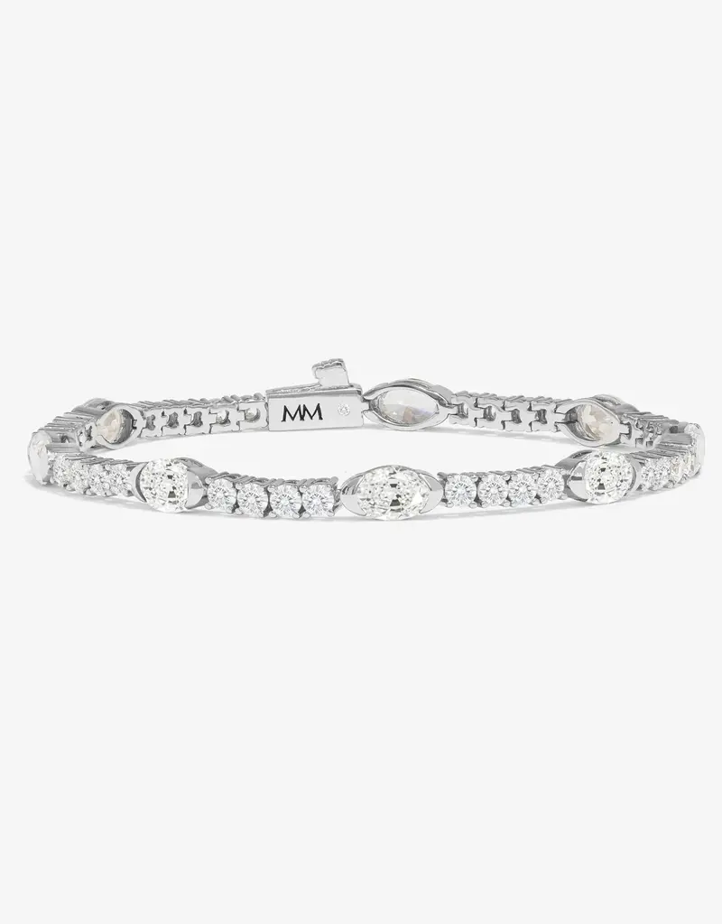 J.HOFFMAN'S Shes So Extra Tennis Bracelet- White