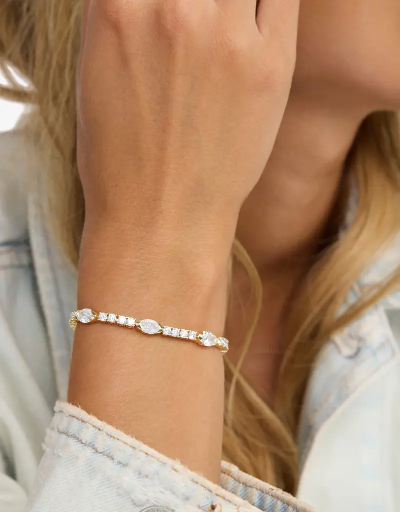 J.HOFFMAN'S Shes So Extra Tennis Bracelet- White