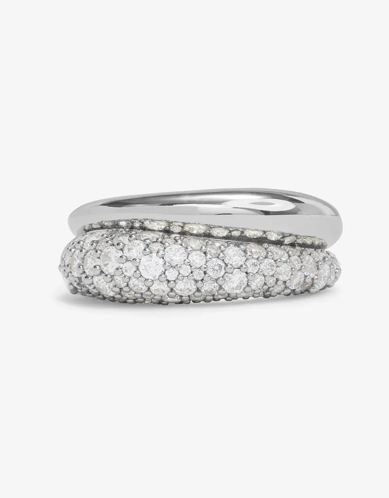 J.HOFFMAN'S Norah Loves a Pave Double Ring- White