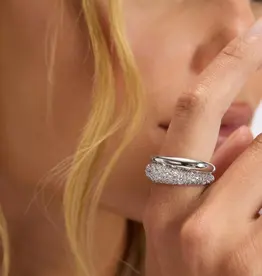 J.HOFFMAN'S Norah Loves a Pave Double Ring- White