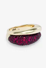 J.HOFFMAN'S Norah Loves a Pave Double Ring- Ruby