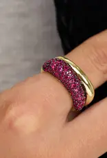 J.HOFFMAN'S Norah Loves a Pave Double Ring- Ruby