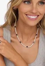 J.HOFFMAN'S Shes So Extra Tennis Necklace Gold- Blue Sapphire