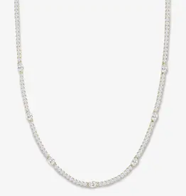 J.HOFFMAN'S Shes So Extra Tennis Necklace Gold - White