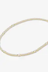 J.HOFFMAN'S Shes So Extra Tennis Necklace Gold - White