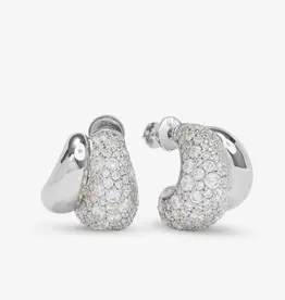 J.HOFFMAN'S Norah Pavé Double Hoop - White