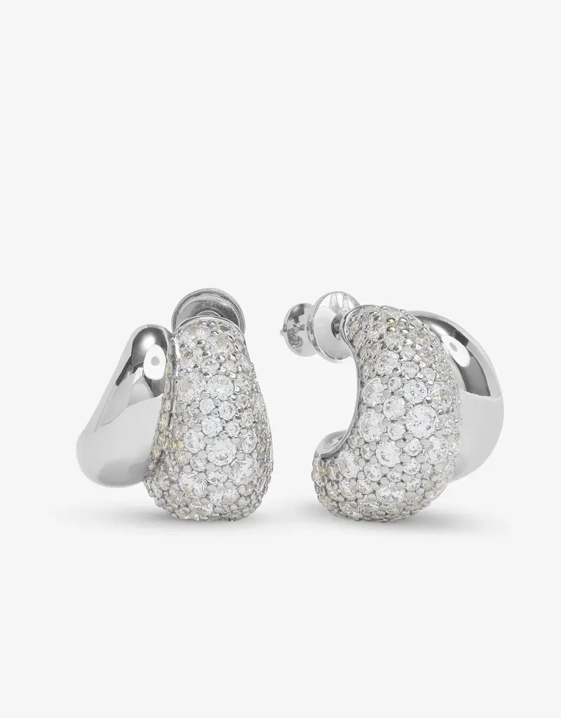 J.HOFFMAN'S Norah Pavé Double Hoop- White