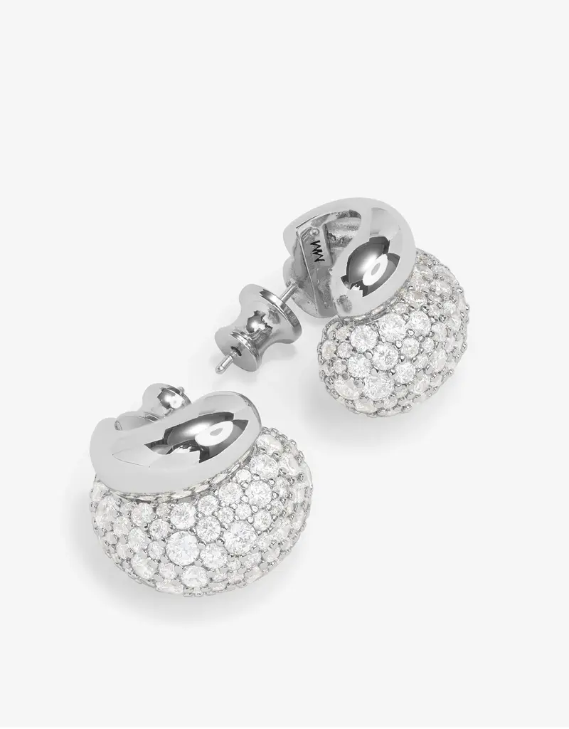 J.HOFFMAN'S Norah Pavé Double Hoop- White