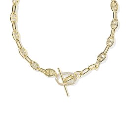KENDRA SCOTT Elisa Toggle Link Chain Necklace in White CZ