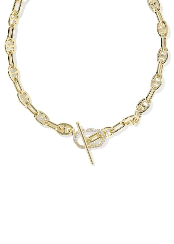 KENDRA SCOTT Elisa Toggle Link Chain Necklace in White CZ