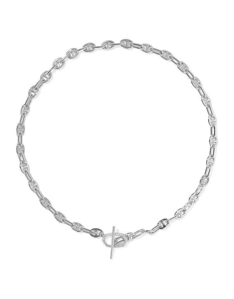 KENDRA SCOTT Elisa Toggle Link Chain Necklace in White CZ