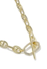 KENDRA SCOTT Elisa Toggle Link Chain Necklace in White CZ