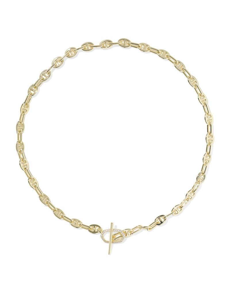 KENDRA SCOTT Elisa Toggle Link Chain Necklace in White CZ