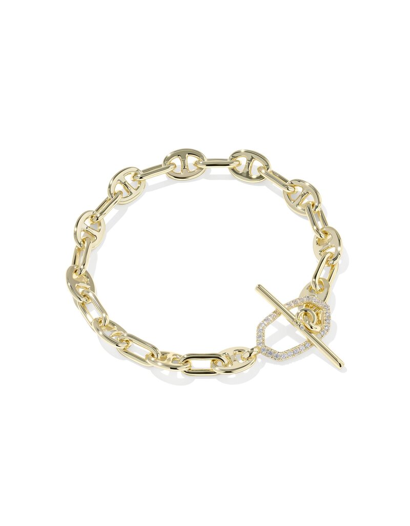 KENDRA SCOTT Elaina Toggle Link Bracelet in White CZ