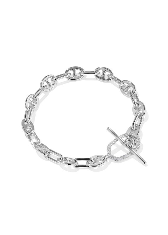 KENDRA SCOTT Elaina Toggle Link Bracelet in White CZ