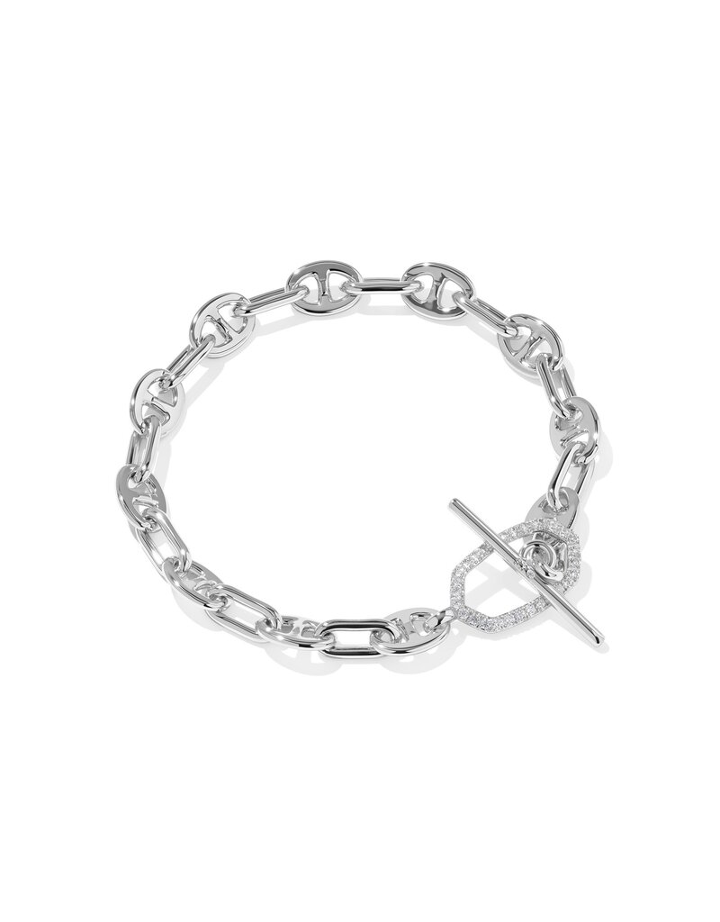 KENDRA SCOTT Elaina Toggle Link Bracelet in White CZ