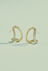 KENDRA SCOTT Daphne Pave Huggies in White CZ