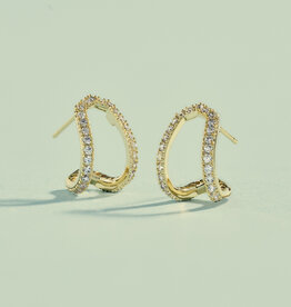 KENDRA SCOTT Daphne Pave Huggies in White CZ