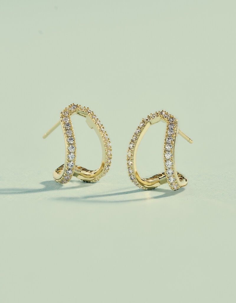 KENDRA SCOTT Daphne Pave Huggies in White CZ