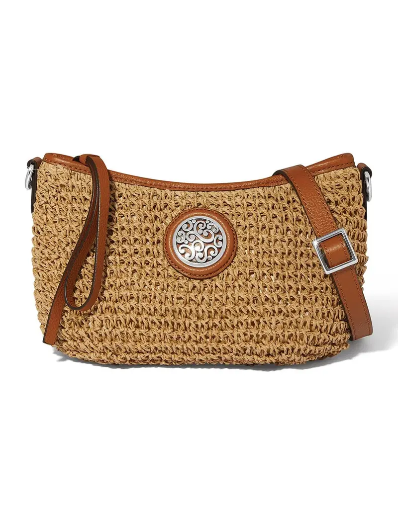 Shelby Straw Pouch in Luggage