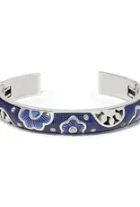 Flora Double Hinged Bangle in Blue
